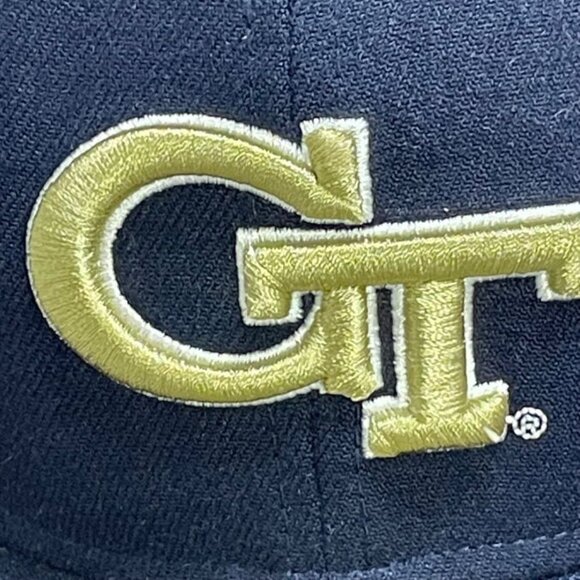 New Era Men's Baseball Hat - Georgia Tech - Navy Blue & Gold - Size 7 3/8 - GUC - Picture 4 of 12